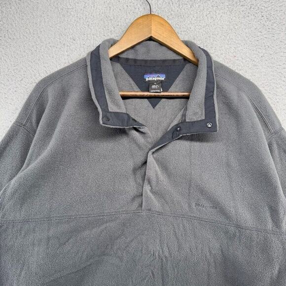 Vintage Patagonia Sweater Men's XL Gray Snap T Fleece Spellout Logo 90s 1996 - Picture 2 of 11